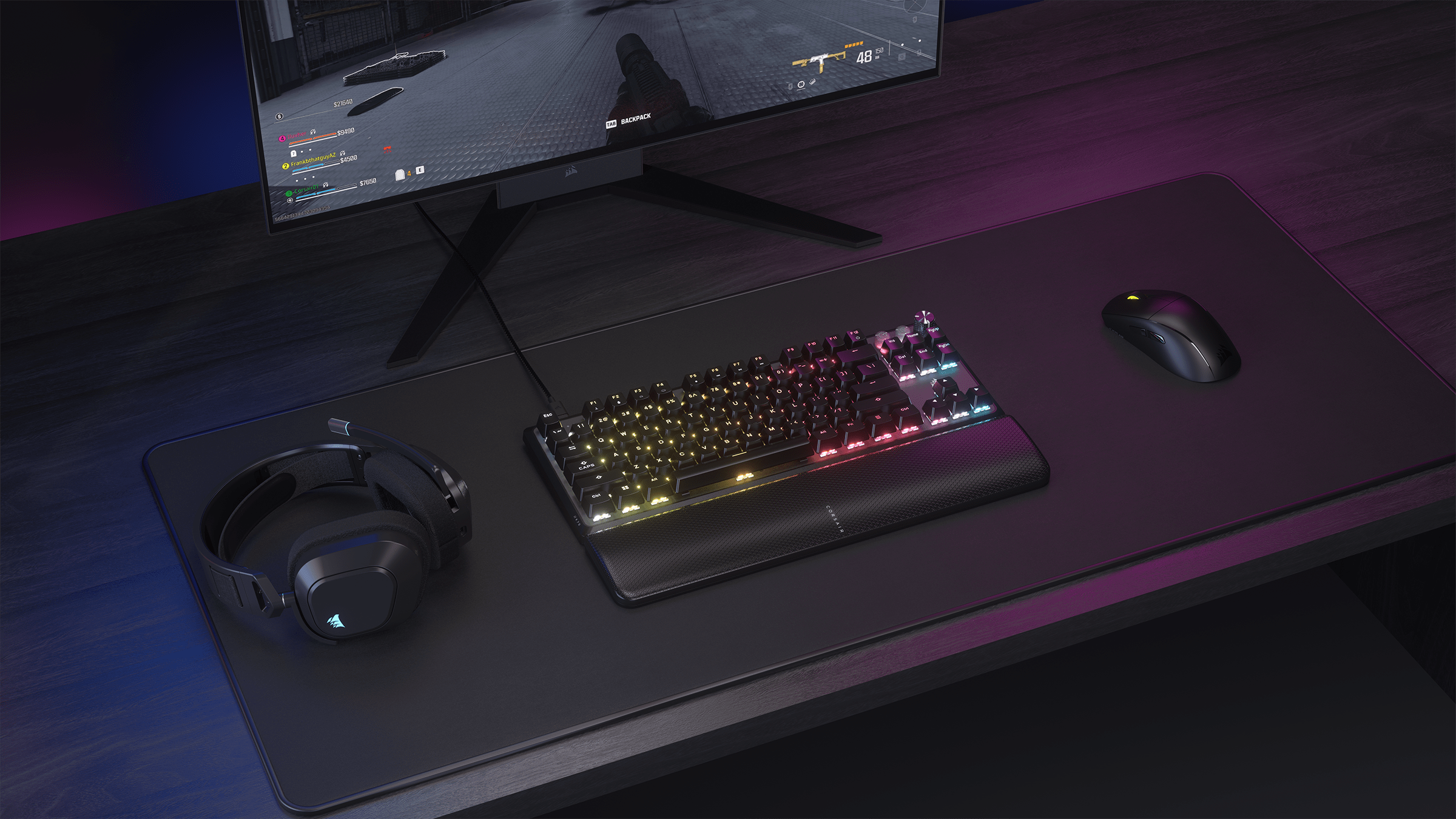 ラピッドトリガー付き K70 PRO TKL 高性能ホール効果プログラム可能